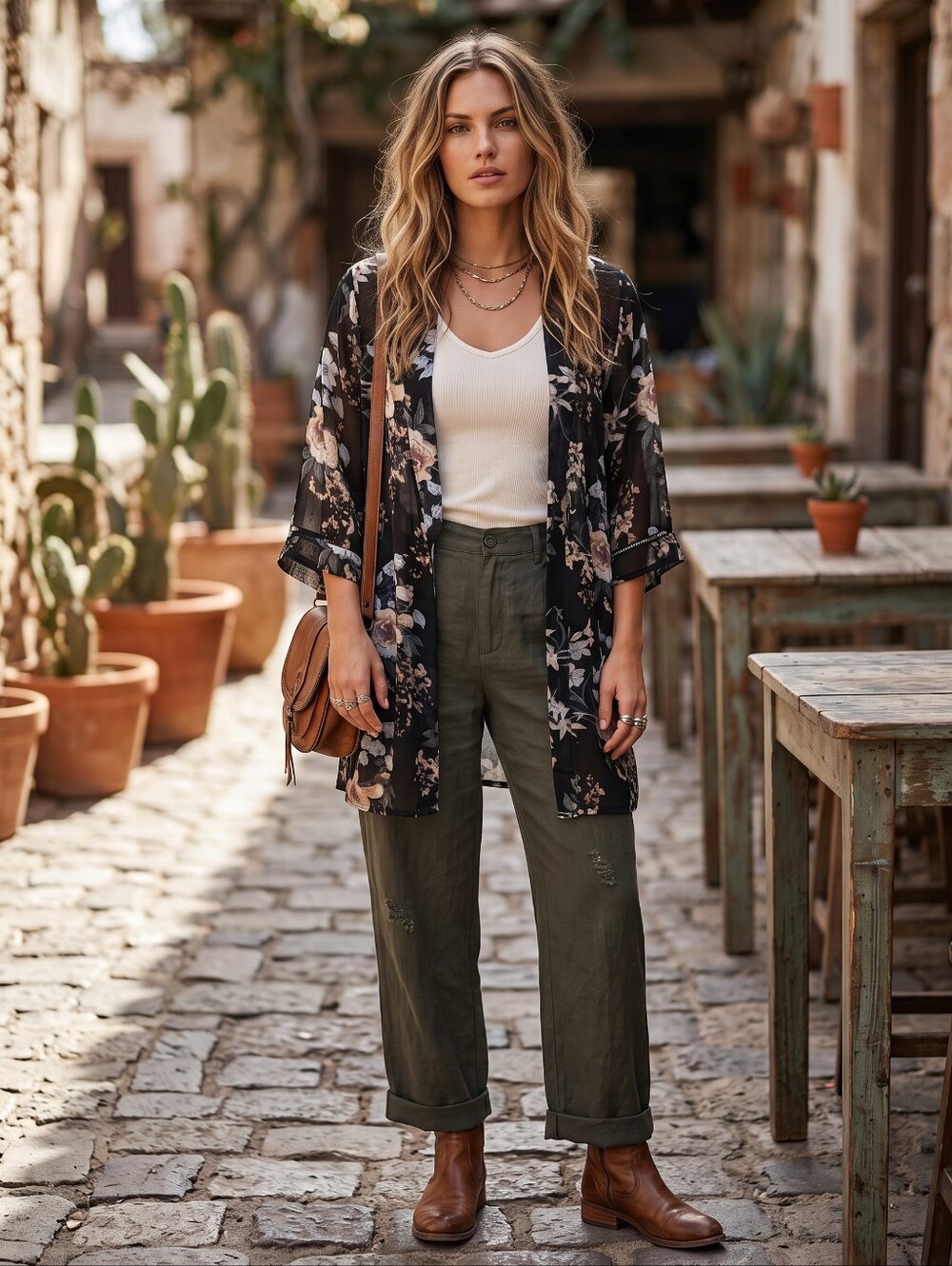 Tahari Dark Moody Floral Kimono Sheer Boho Whimsigoth Duster Cardigan